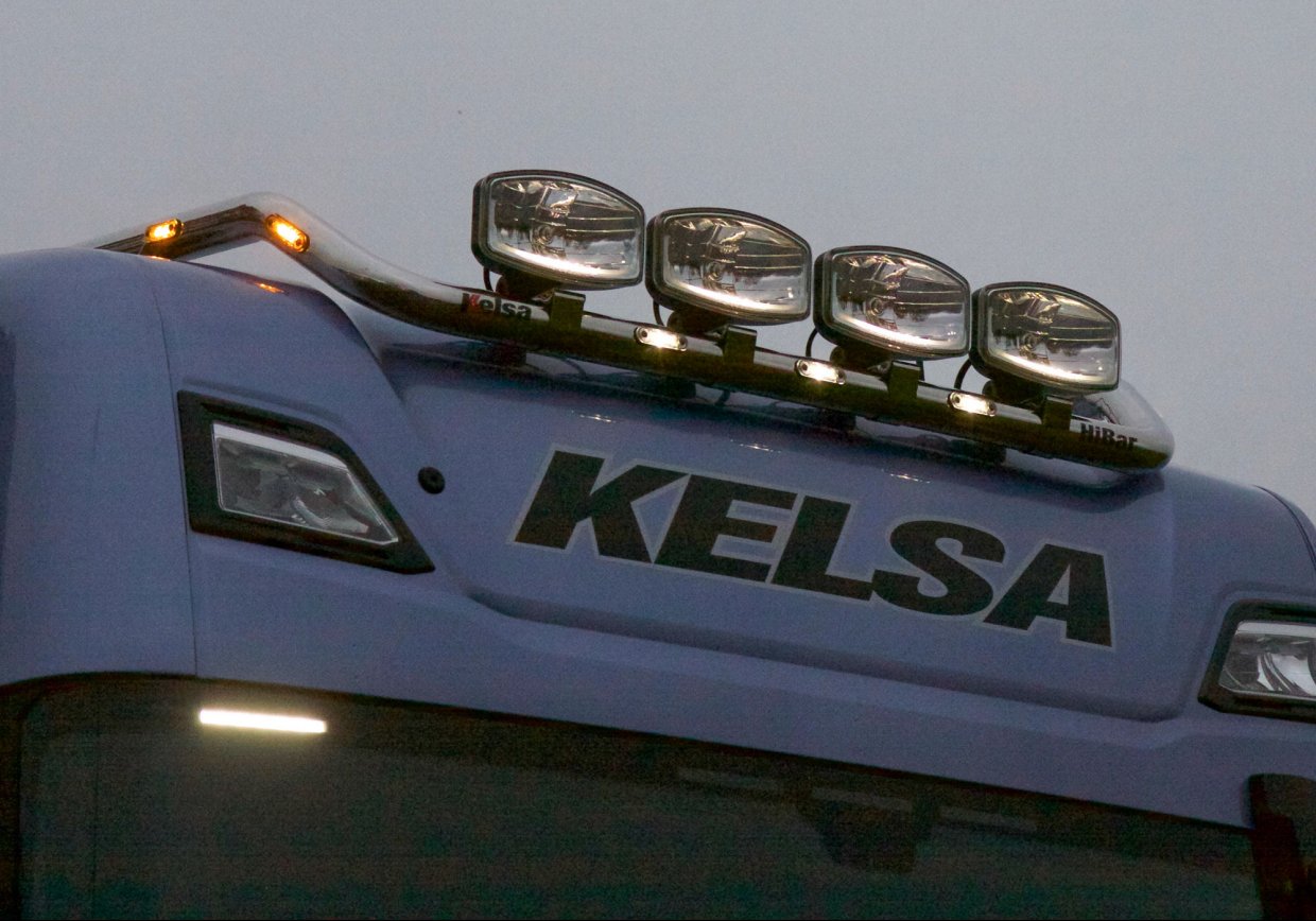 Střešní nerezový rám Kelsa HiBar Uzký pro  Scania Next Generation R&S Vysoká kabina