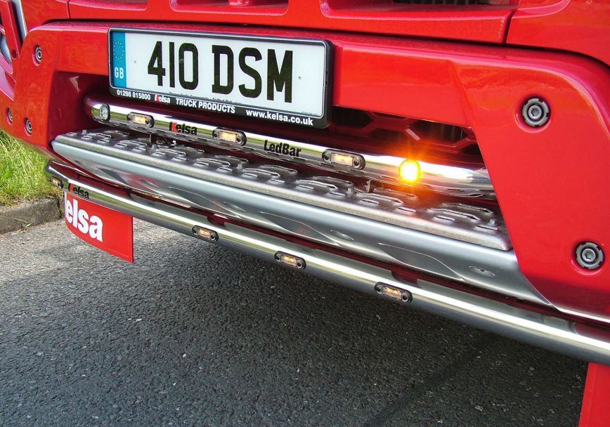 Přední nerezový rám/lišta Kelsa LedBar pro  Volvo Euro 6 FMX Globetrotter