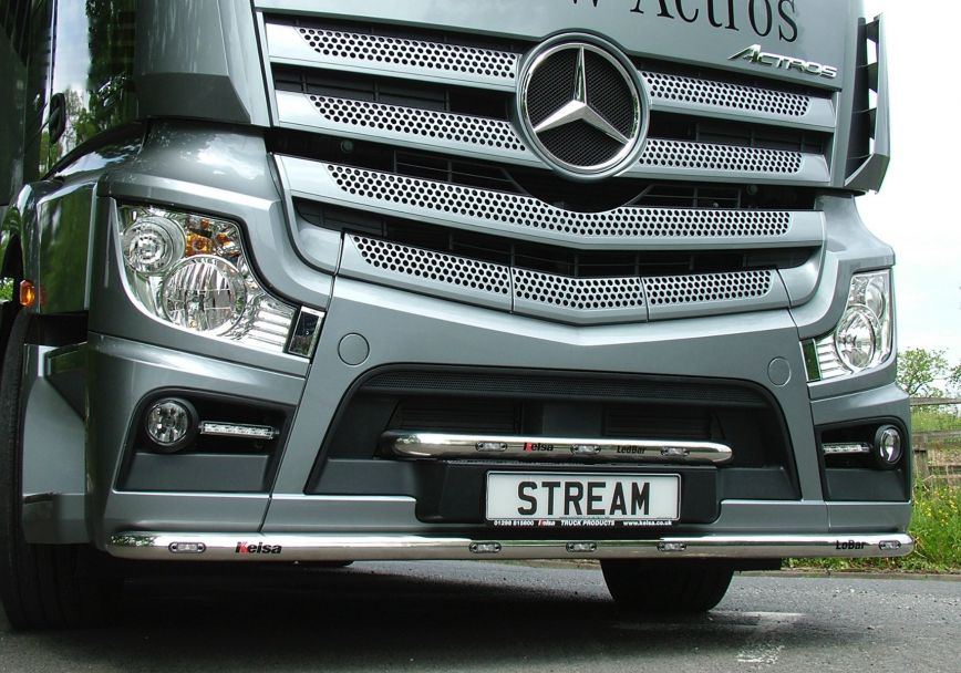 Nerezový rám po nárazník Kelsa LoBar pro  Mercedes Actros 2012-on Streamspace 2.5m