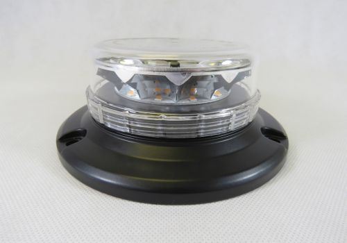 Quad Flash Clear Low-height LED 3-bolt Beacon